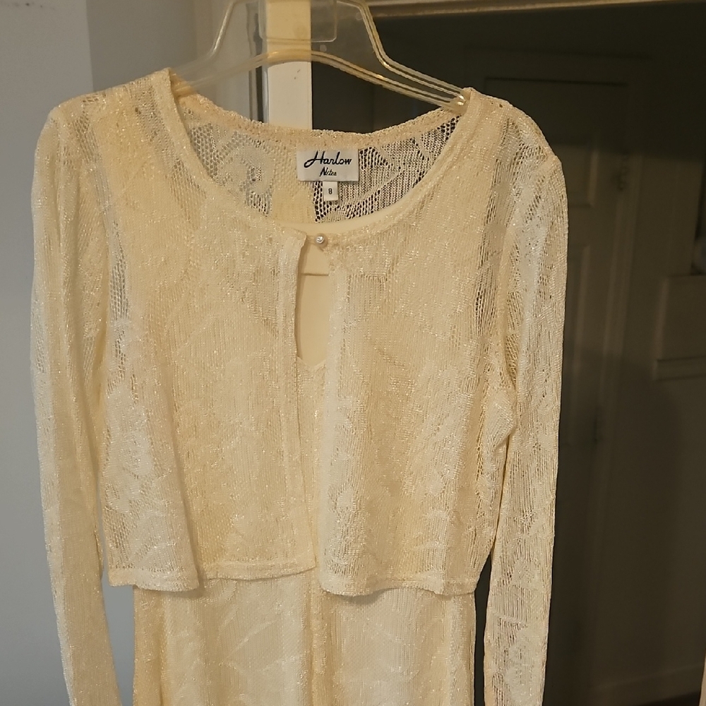 Cream Formal Lace Dress with Jacket
